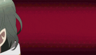 a man with green hair is holding a gun in front of a red wall