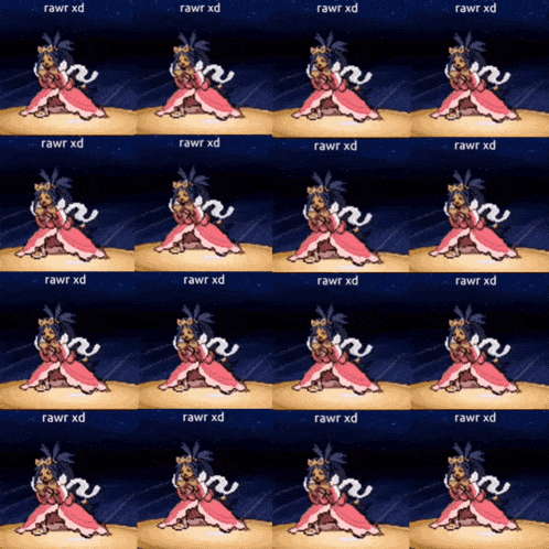 a row of images with the words rawr xd at the top
