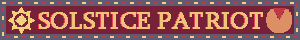 a red banner that says solstice patriot on it