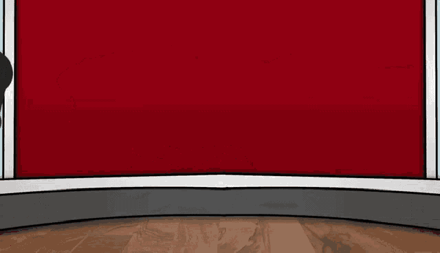 a cartoon character wearing a red shirt and red shoes is running