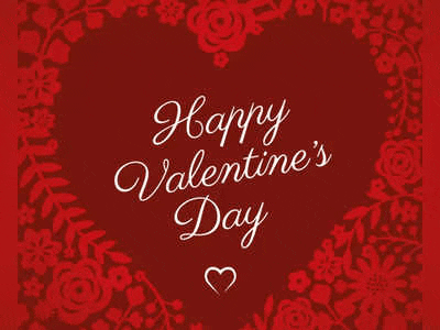 it is a happy valentine 's day card with a heart and flowers on it .