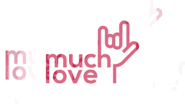 a sign that says " much love " with a hand