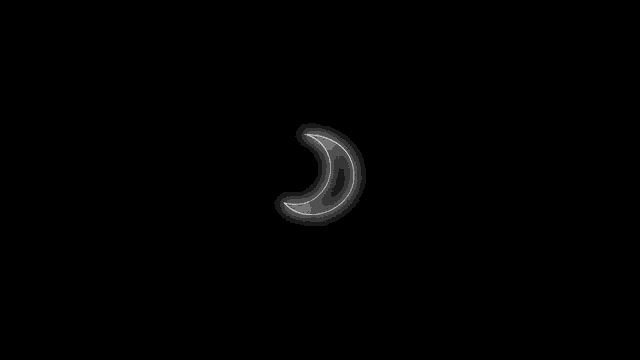 a glowing crescent moon on a black background