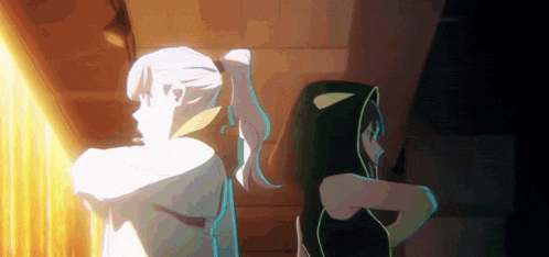 a man and a woman are standing next to each other