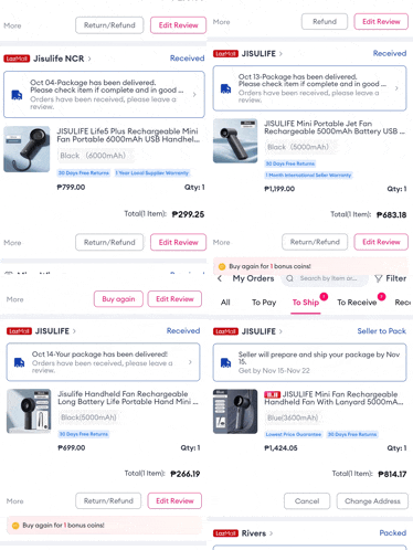 a screenshot of a jisulife website shows a few different types of products