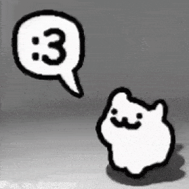 two cartoon cats are standing next to each other with a speech bubble with the number 3 on it .