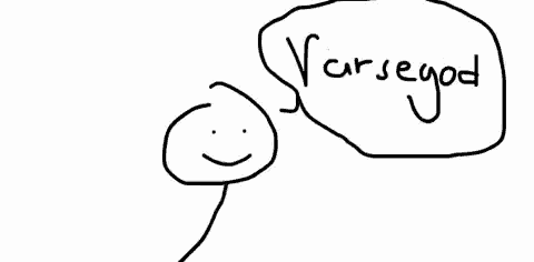 a drawing of two stick figures with a speech bubble saying tack detsamma