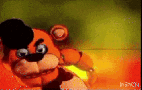 a cartoon of a teddy bear with an angry look on his face is on a screen .