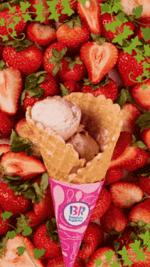 Baskin Robbins Strawberry GIF - Baskin Robbins Strawberry Ice Cream GIFs
