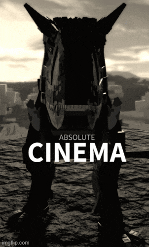 a poster for absolute cinema features a robot