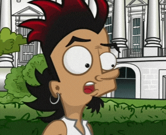 a cartoon character with a mohawk and hoop earrings
