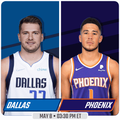 two basketball players from dallas and phoenix on a poster