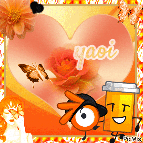 a picture with a heart and the word yaoi on it