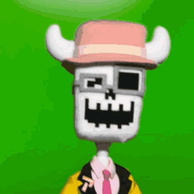 a cartoon character is wearing a hat and glasses