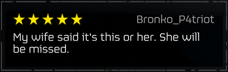 bronko_p4triot wrote a review of his wife 's performance
