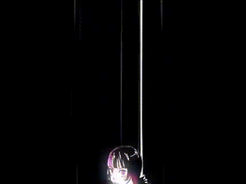 a drawing of a girl covering her face with her hands in a purple background .