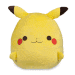 a yellow stuffed animal with a brown tail and ears is sitting on a white surface .