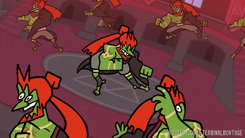a cartoon of a group of monsters with youtube.com/terminalmontage in the bottom right corner