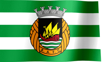 a green and white striped flag with the letters r.a.f.c.