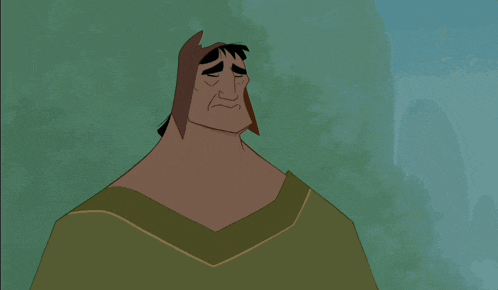 a cartoon character with a very large head
