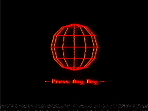 a red sphere with the words press any key written below it