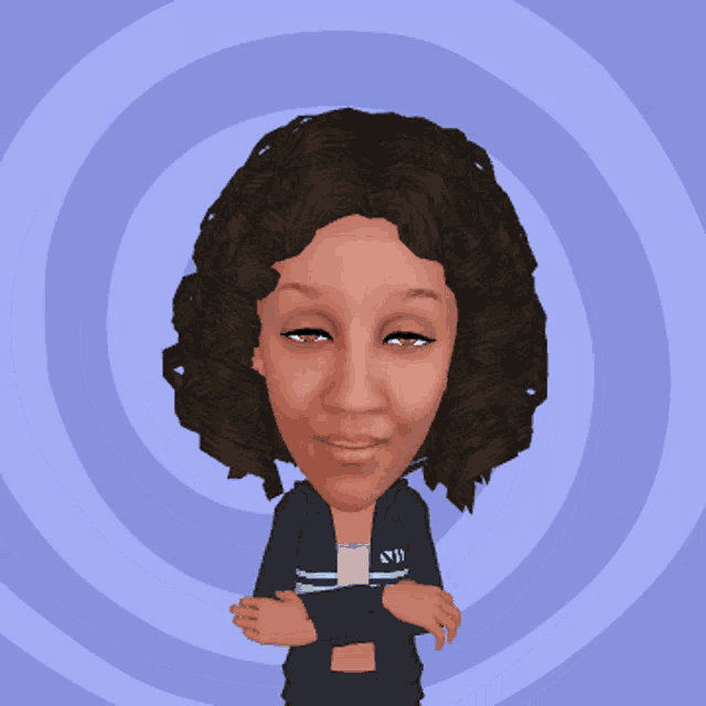 a cartoon drawing of a woman with a bubble in her mouth