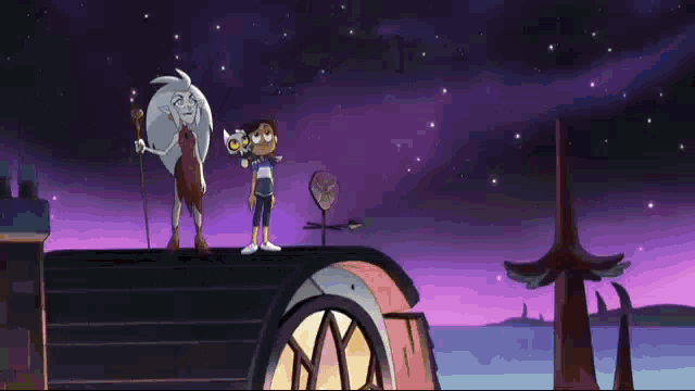 a cartoon character holding a cat with a skull head