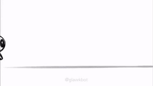 a black and white drawing of a cartoon character standing on a white background .