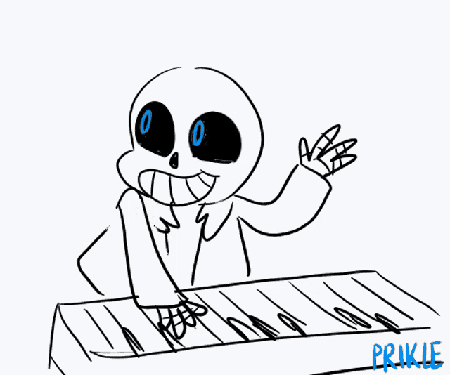 a black and white drawing of a skeleton with the word prikle underneath it