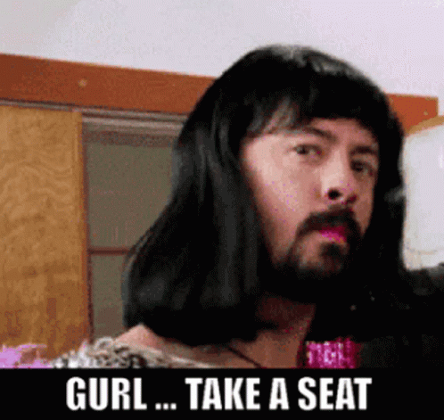 Take A Seat Hair Flip GIF - Take A Seat Hair Flip Sit Down GIFs
