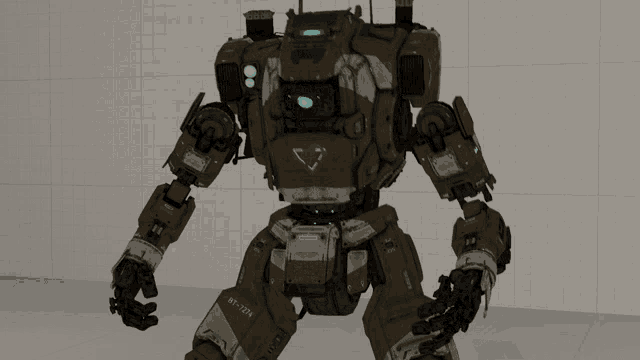 a robot with the numbers rt-724 on it 's chest