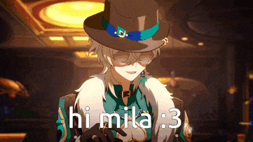 a man wearing a hat and sunglasses says hi mila : 3