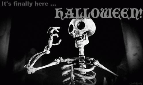 Its Finally Here Skeleton GIF - Its Finally Here Skeleton Halloween GIFs