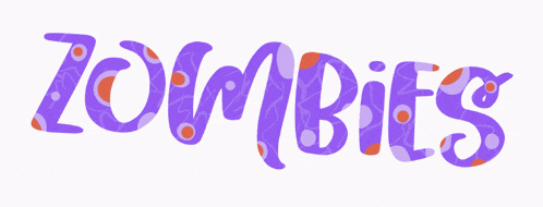 the word zombies is on a white background