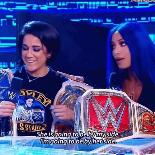 Sasha Banks She Is Going To Be By My Side GIF - Sasha Banks She Is Going To Be By My Side Bayley GIFs