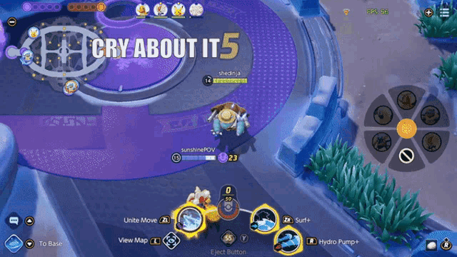 a screenshot of a video game with the words cry about it 5 at the top