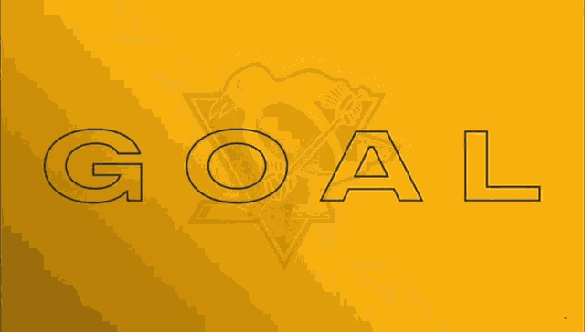 goal is written on a yellow background with a pittsburgh penguins logo