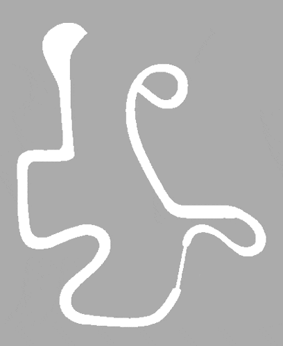 a white swirl on a gray background