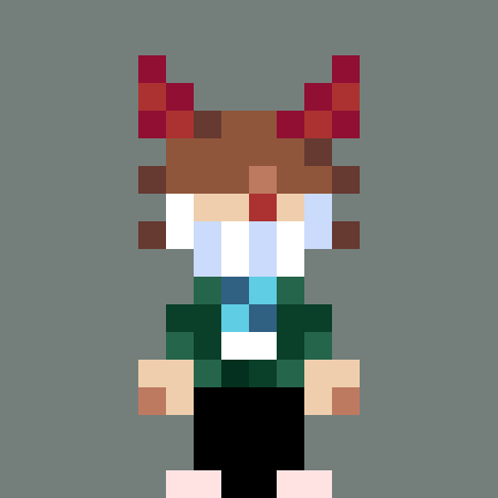 a pixel art of a person wearing glasses and a plaid shirt