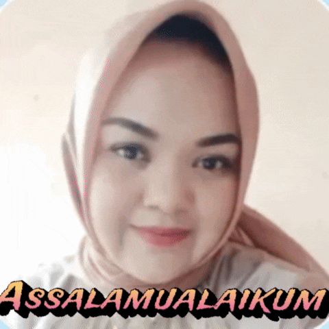 a woman wearing a hijab with the words assalamualaikum written on the bottom