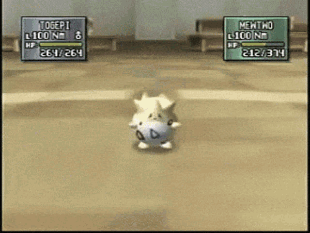 a video game screen shows a pokemon named togep1