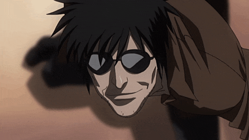 a cartoon character wearing sunglasses is smiling