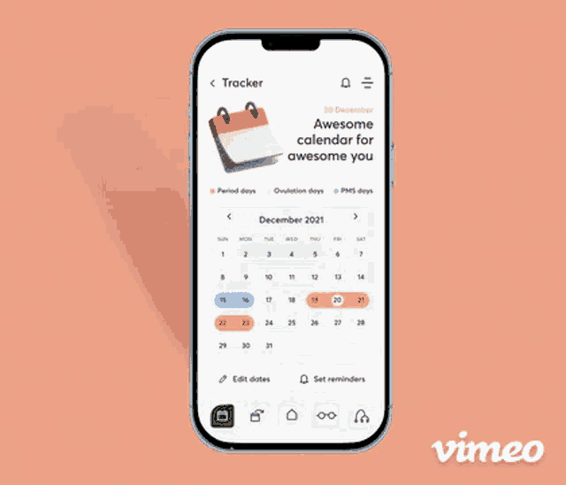 a phone with vimeo written on the bottom right