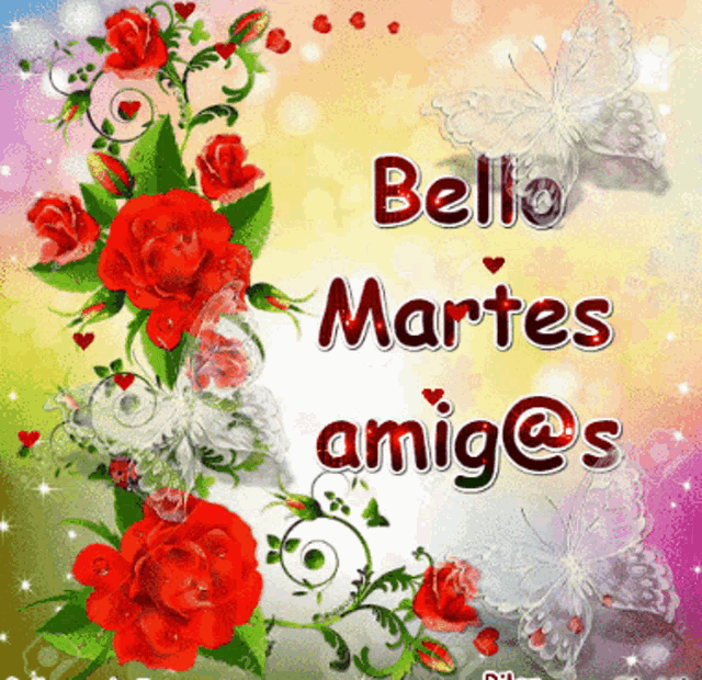 a greeting card that says bello martes amigo