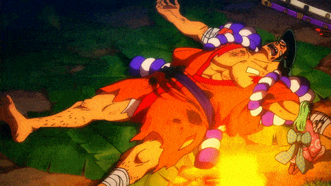 a cartoon of a man laying on a leaf with a fire in the background
