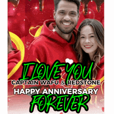 a poster that says i love you captain wafu and redstone