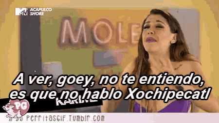 a picture of a woman with the word mole on it