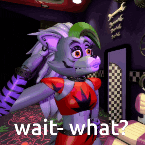 a cartoon character is standing in a room with the words wait-what on the bottom