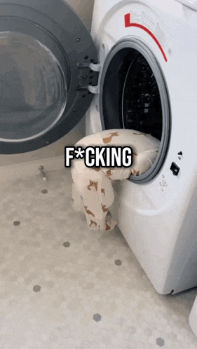 a picture of a washing machine with the words f * cking on it