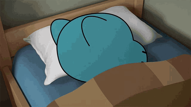 a cartoon character on a bed with the words pissima manha